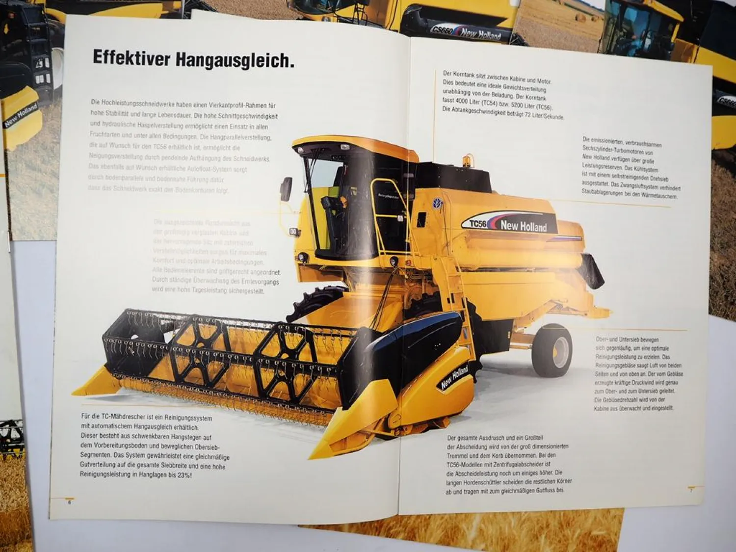 7x Original Prospekt New Holland CX CS TC Mähdrescher ca. 2002