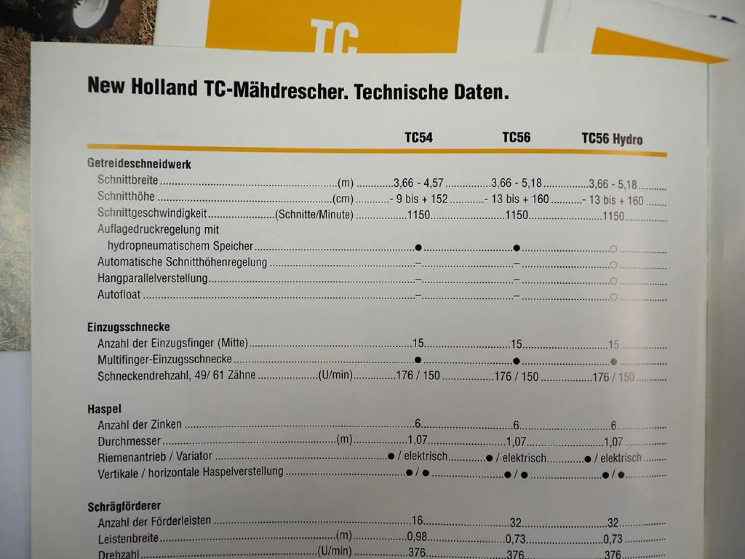 7x Original Prospekt New Holland CX CS TC Mähdrescher ca. 2002