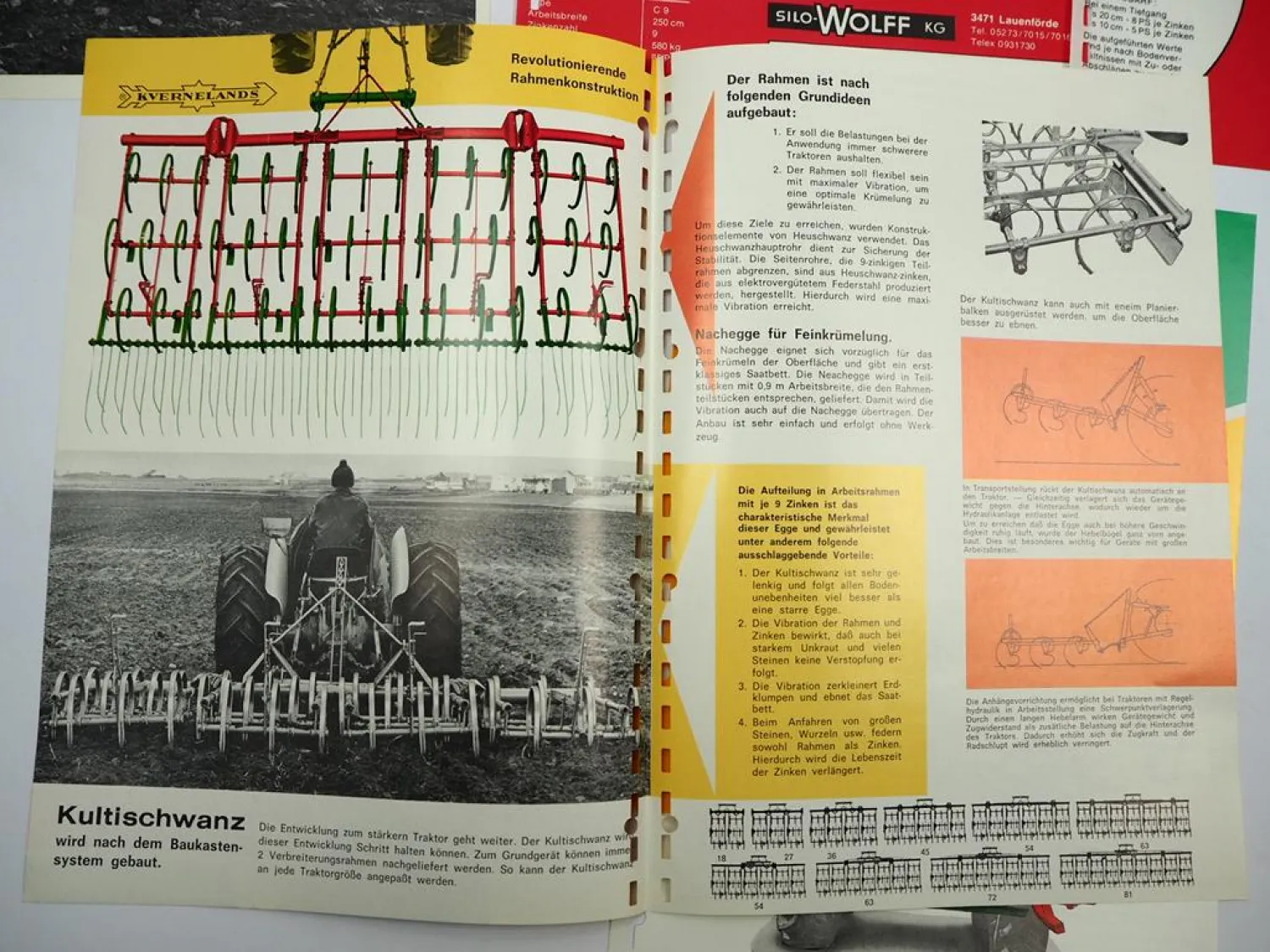 7x Original Prospekt Silowolff Kverneland Landtechnik 1970er Jahre