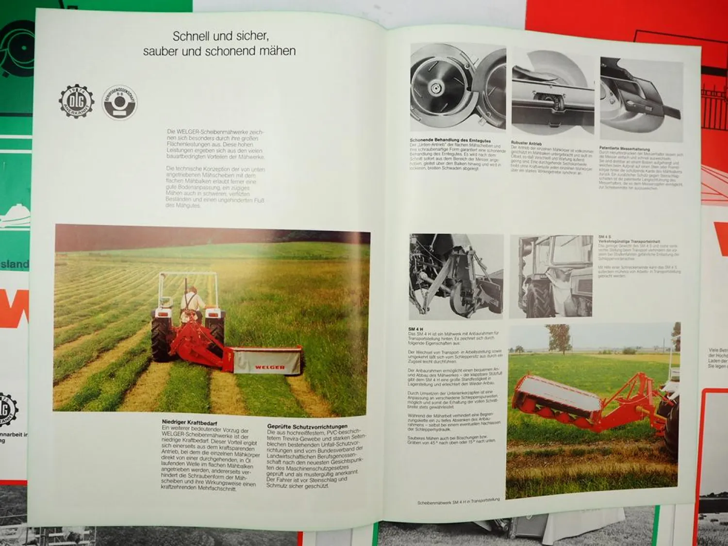 7x Original Prospekt Welger AP Pressen SM Mähwerk S P Ballenwerfer 1970/80er J.