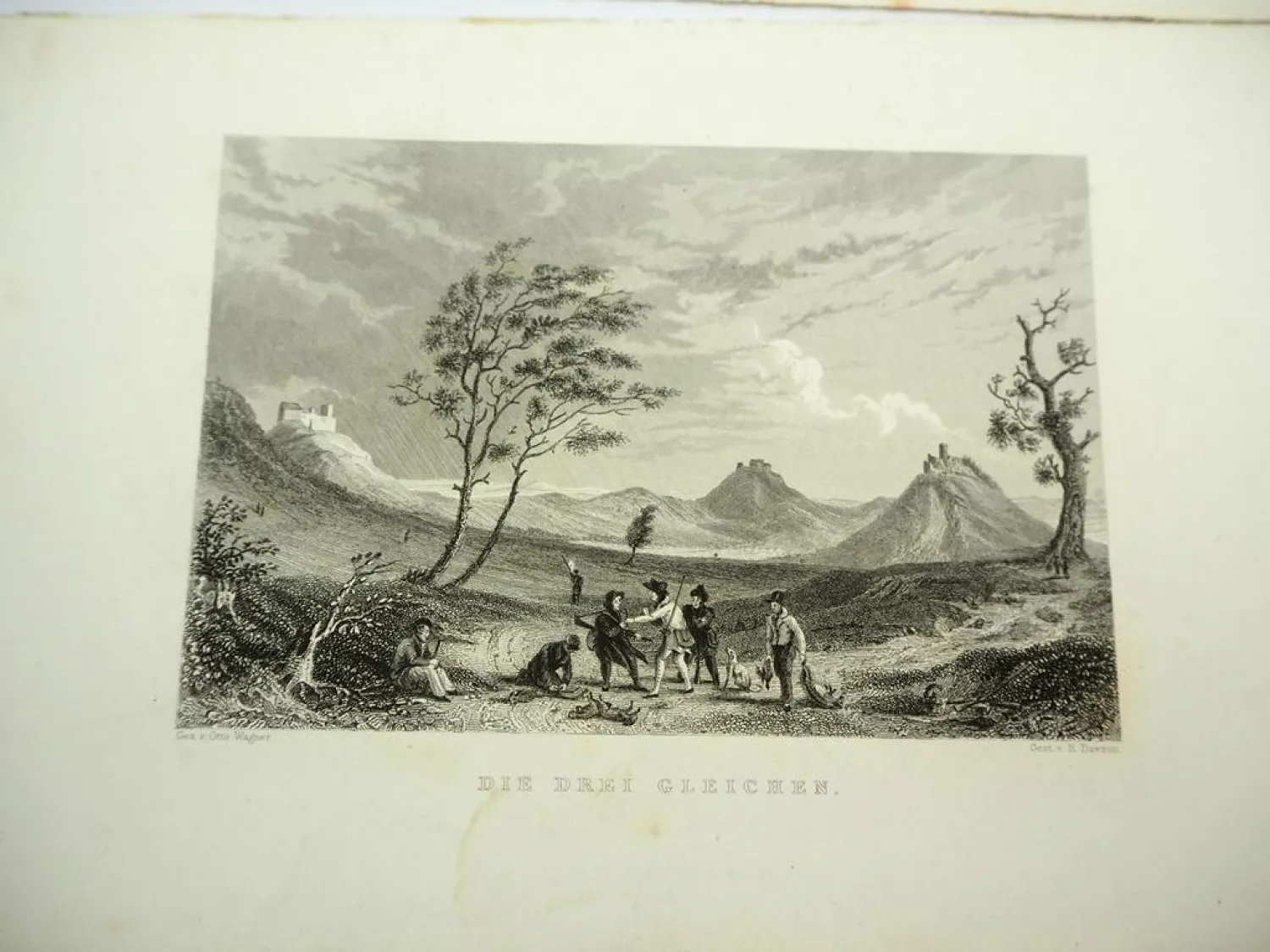 7x Stich oder Lithografie Thüringen gez. v. Otto Wagner ca. 1850