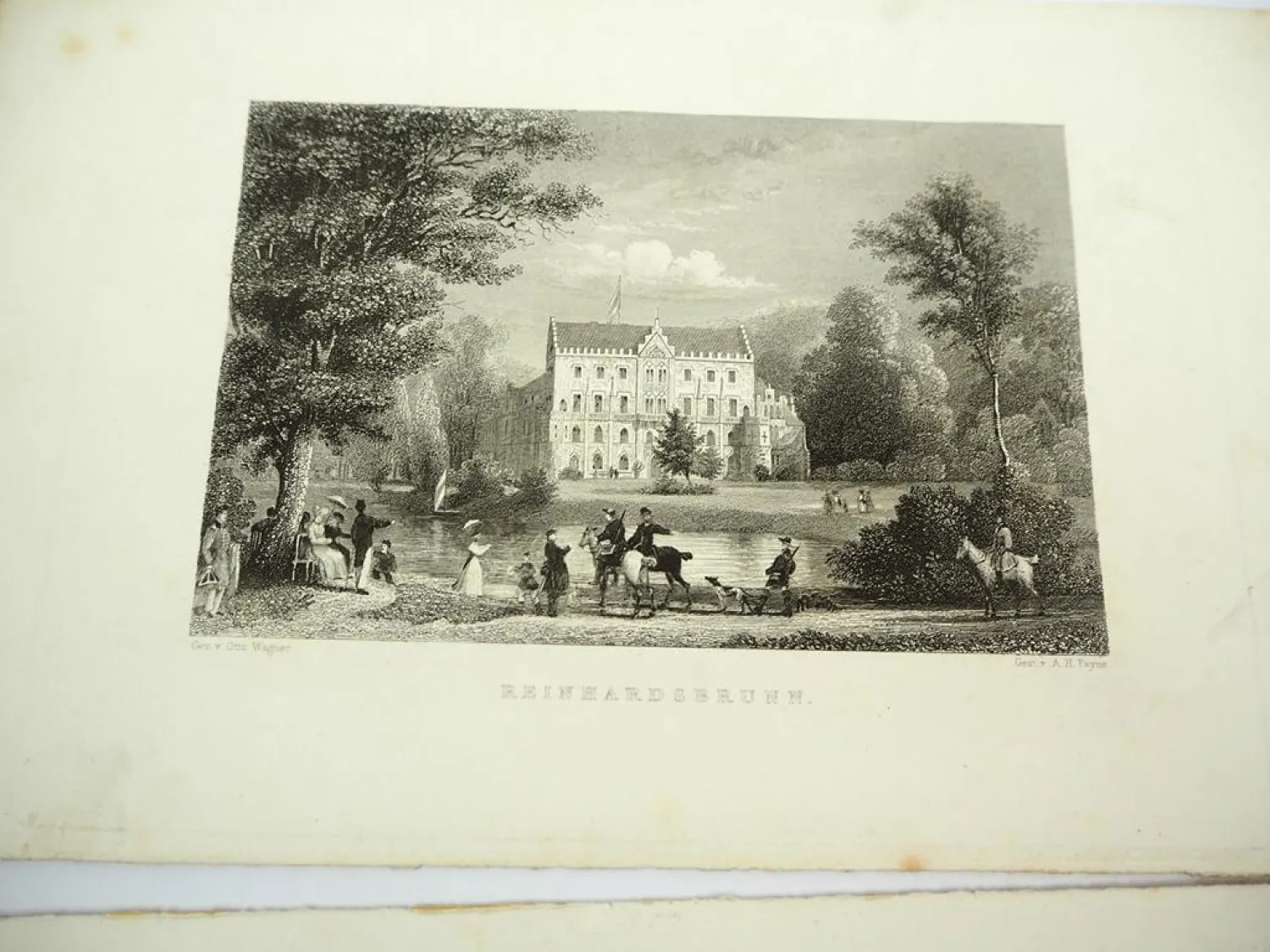 7x Stich oder Lithografie Thüringen gez. v. Otto Wagner ca. 1850