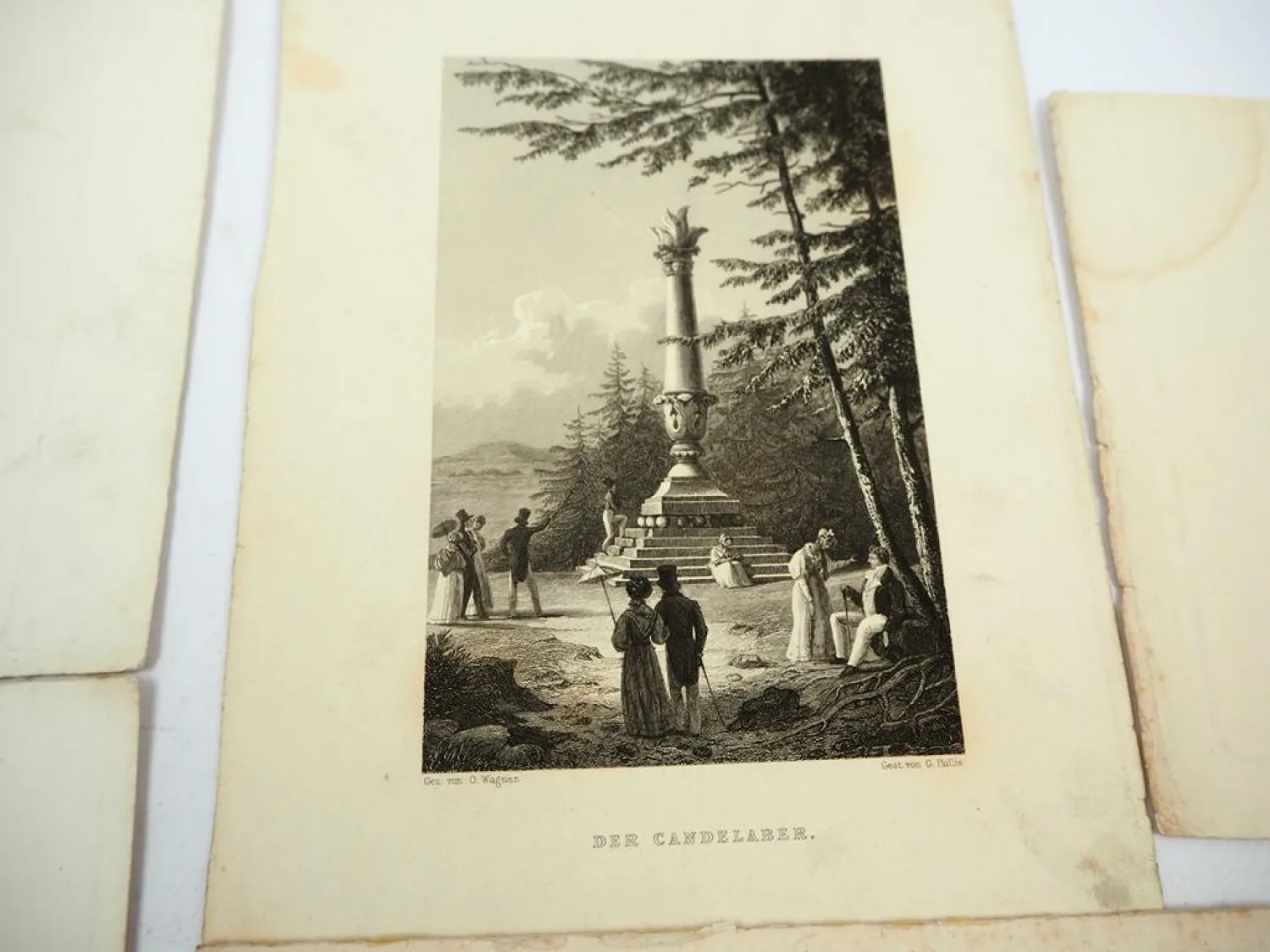 7x Stich oder Lithografie Thüringen gez. v. Otto Wagner ca. 1850