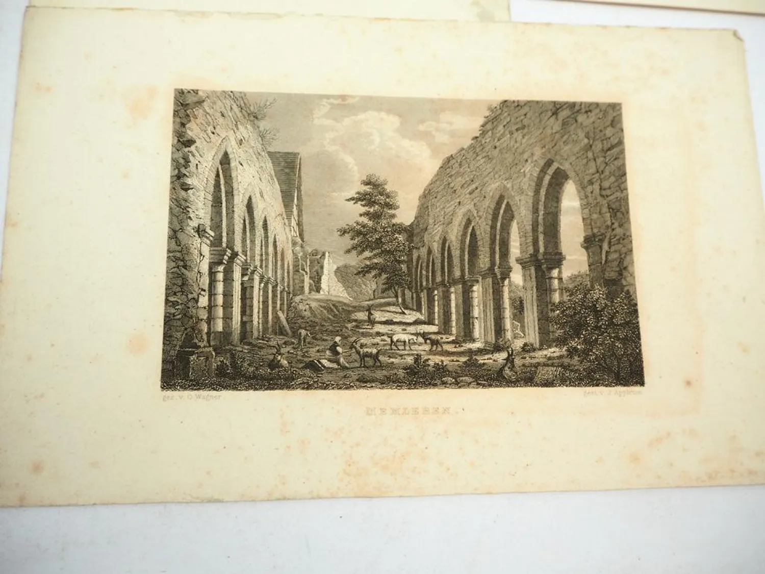 7x Stich oder Lithografie Thüringen gez. v. Otto Wagner ca. 1850