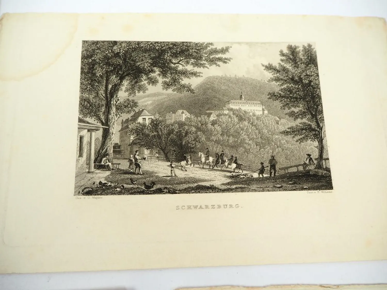 7x Stich oder Lithografie Thüringen gez. v. Otto Wagner ca. 1850