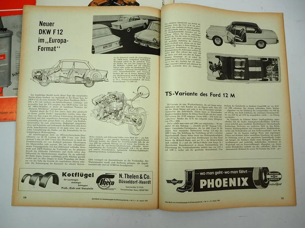 7x Zeitschrift Auto-Markt Jahrgang 1963 für PKW LKW Motorrad