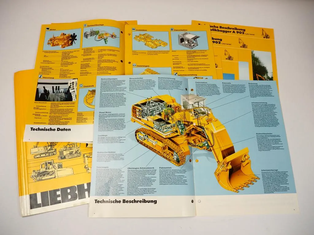 8 Prospekte Liebherr A R 902 -994 Hydraulikbagger 1991/93