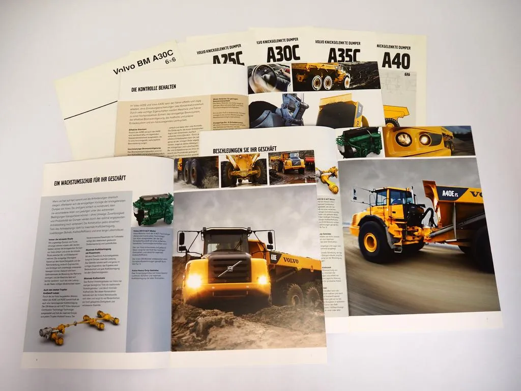 8 Prospekte Volvo A 25 30 35 40 Dumper 1995/2007