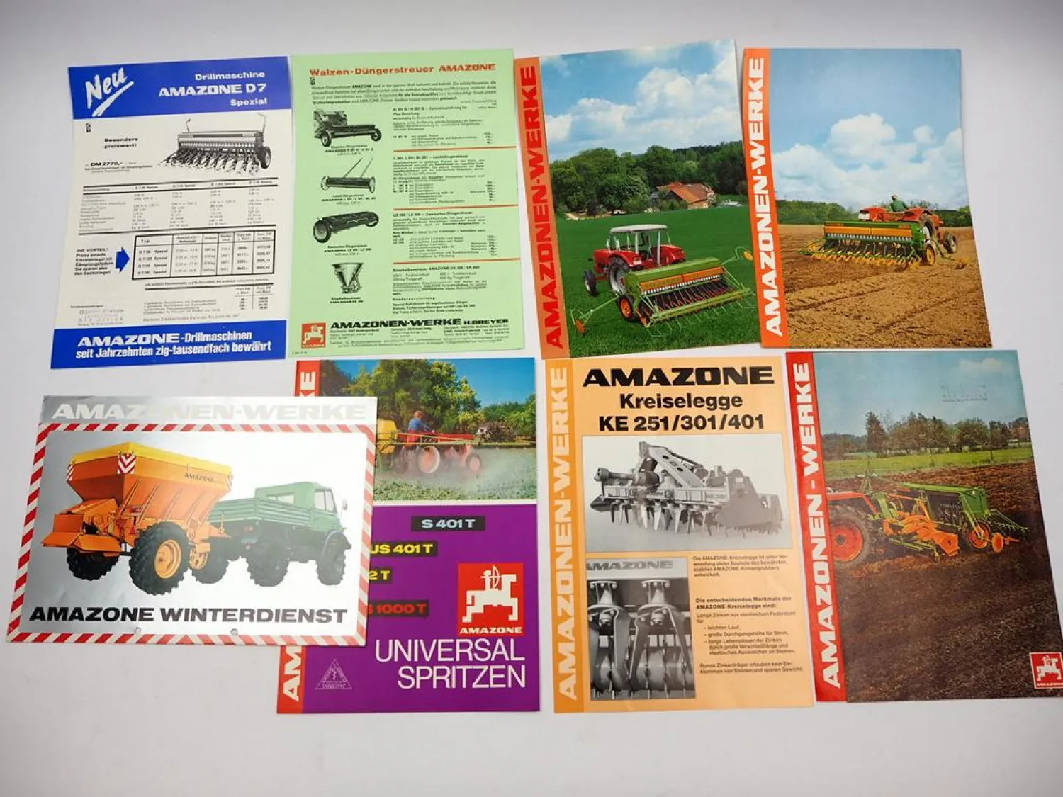 8x Original Prospekt Amazone Landtechnik 1970/80er Jahre Rüttelegge Feldspritze