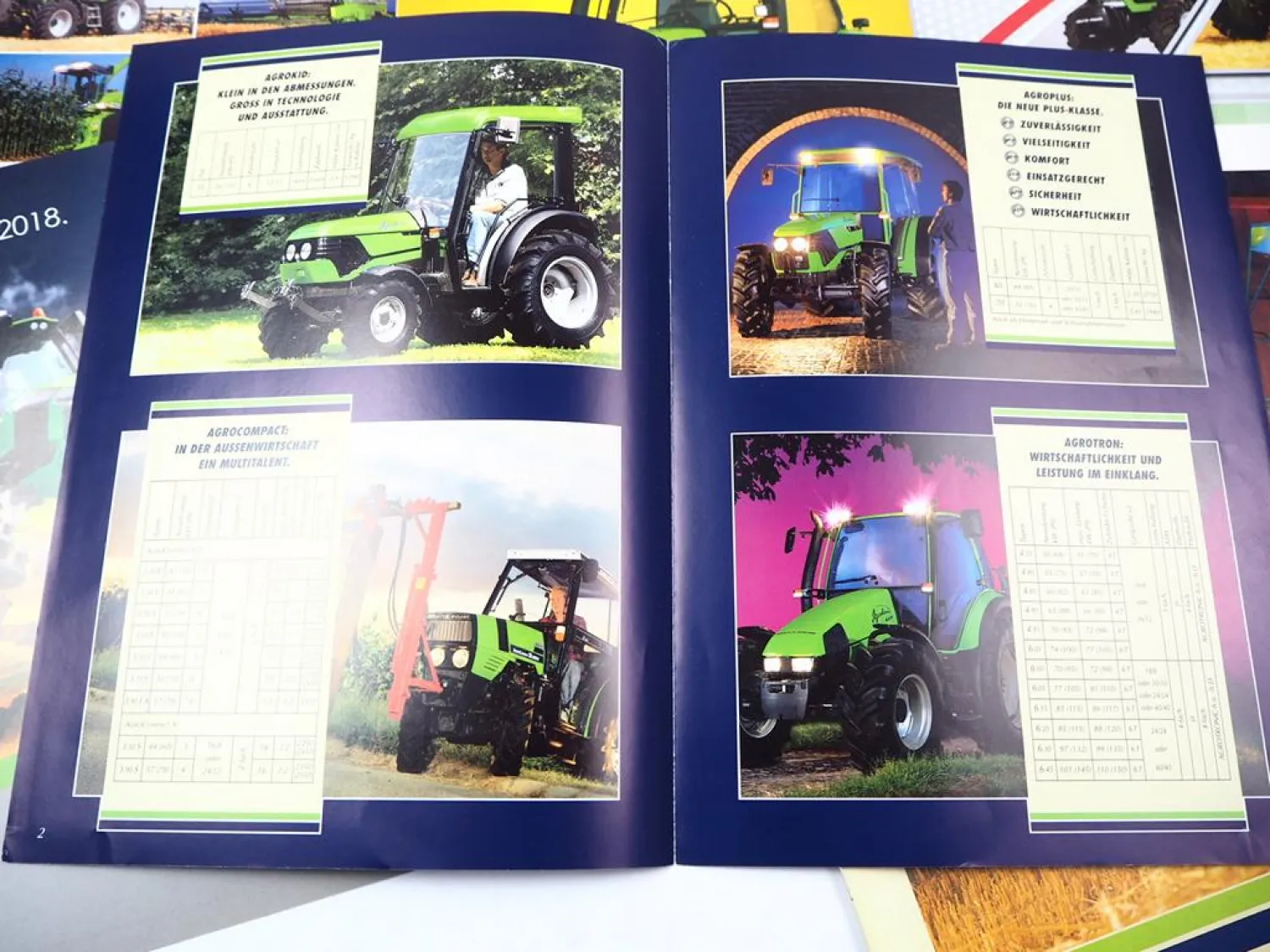 8x Original Prospekt Deutz Fahr Landmaschinen Mähdrescher Traktoren 1990er Jahre