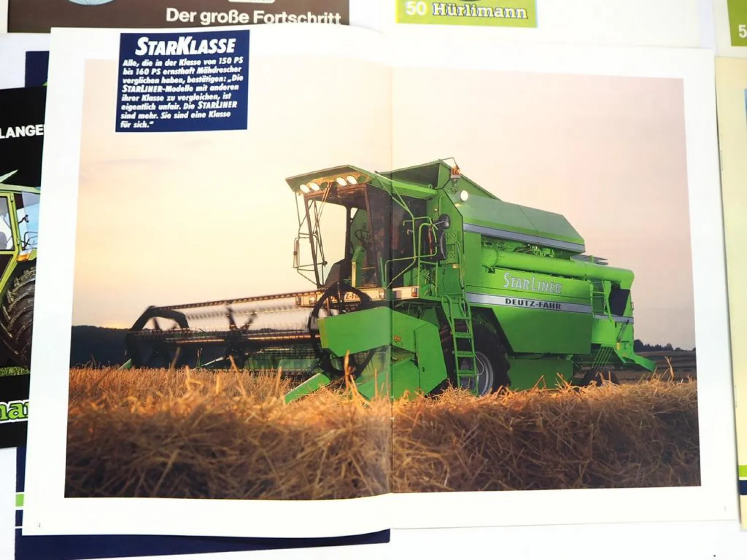 8x Original Prospekt Landtechnik 1980/90er Jahre Hürlimann Renault Deutz Fahr