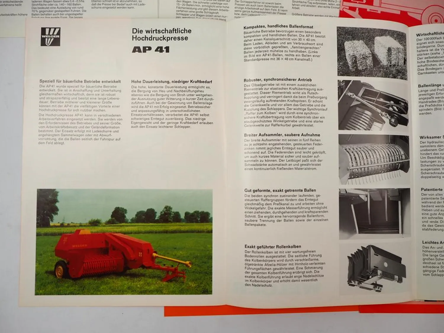8x Original Prospekt Welger AP RP Pressen S P Ballenwerfer 1970/80er Jahre