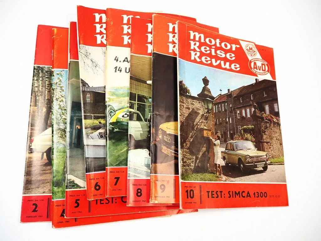 8x Zeitschrift Motor Reise Revue PKW 1963