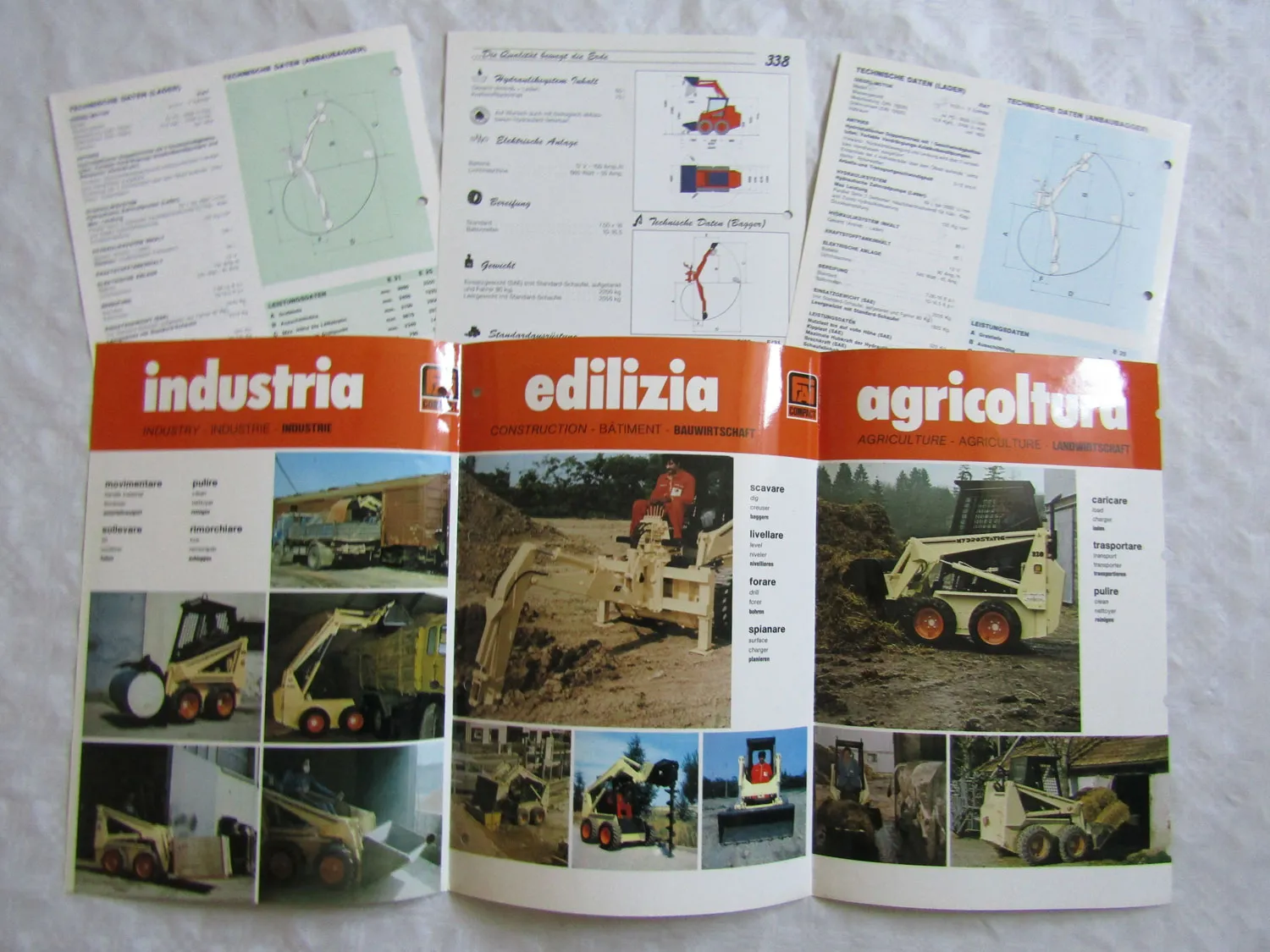 9 Prospekte FAI Panda 333 338 320B 330 340 335 Compact Lader Hydrostatic 91/92