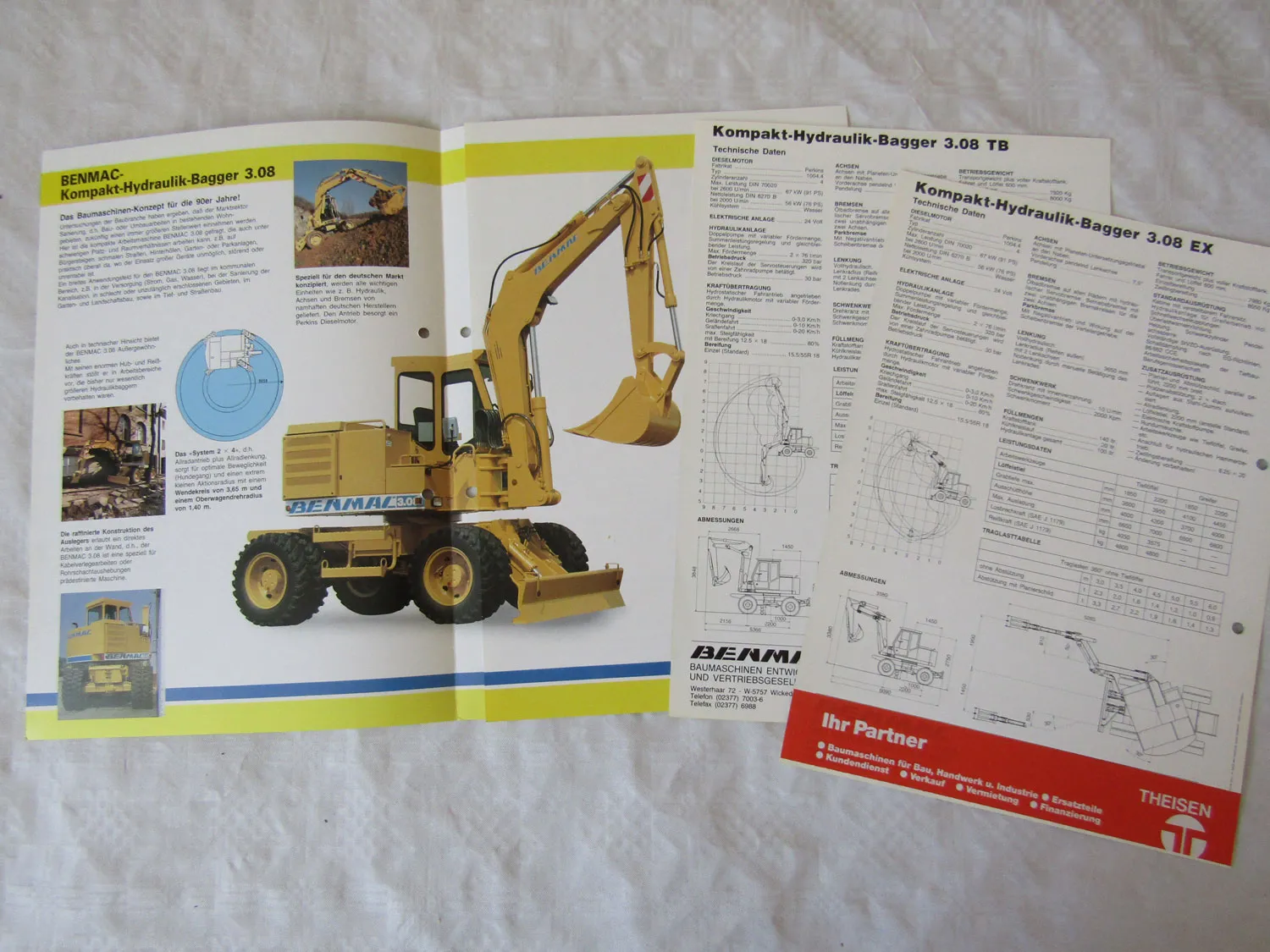9 Prospekte zu Benmac Hydraulikbaggern 3.06 3.07 3.08 3.12 S TB EX
