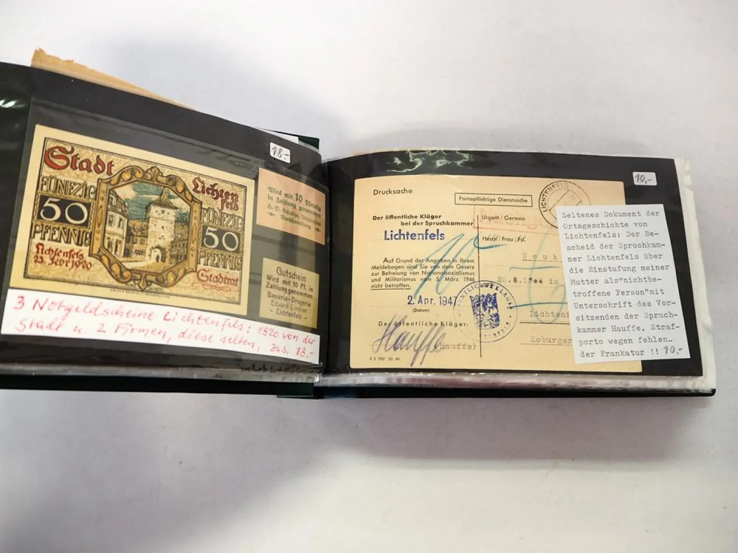 90 Heimatbelege Lichtenfels Oberfranken Briefe Briefmarken Postkarten 1920-2010