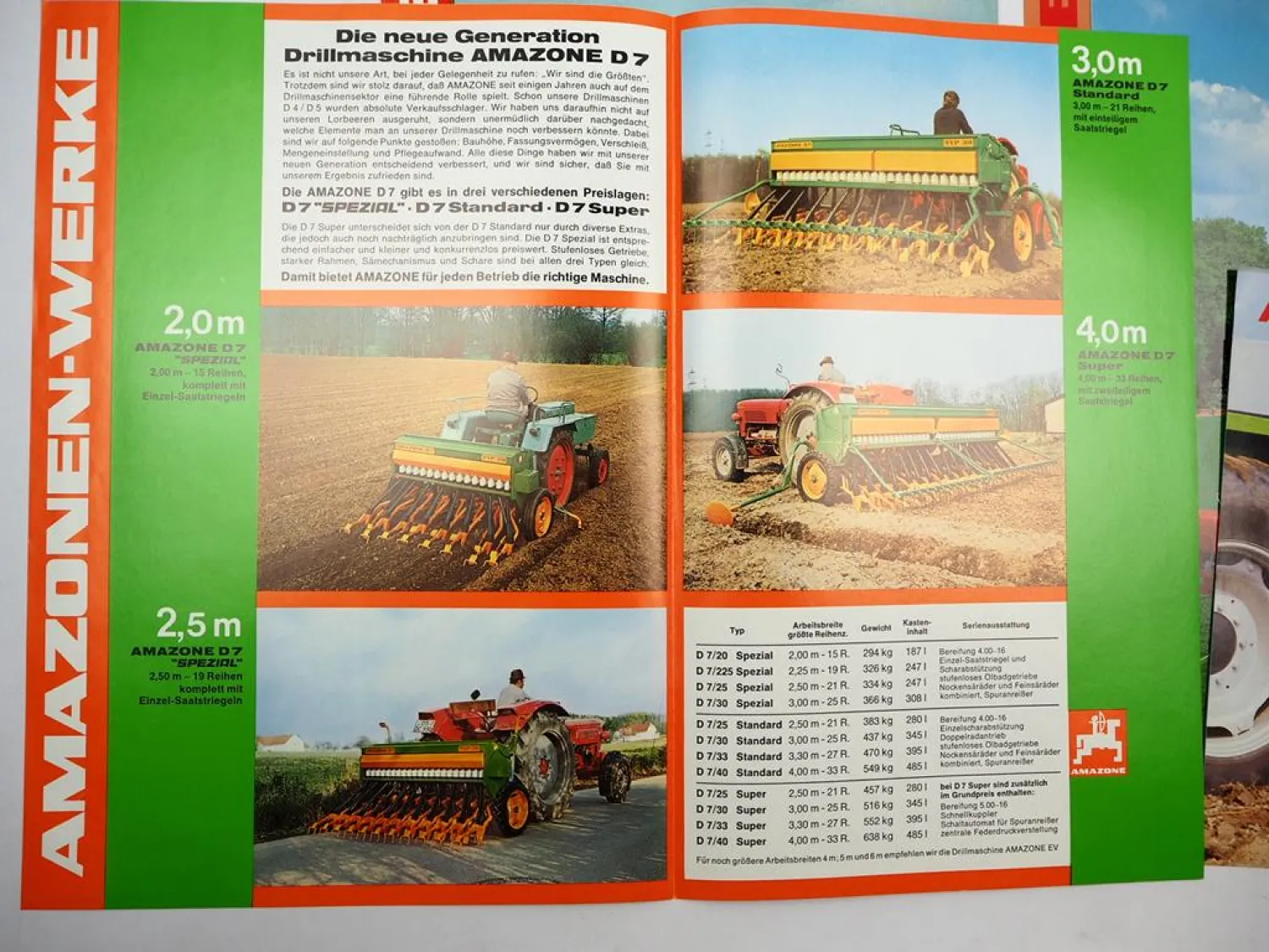 9x Original Prospekt Amazone Landtechnik 1970/80er J. Feldspritze Drillmaschine