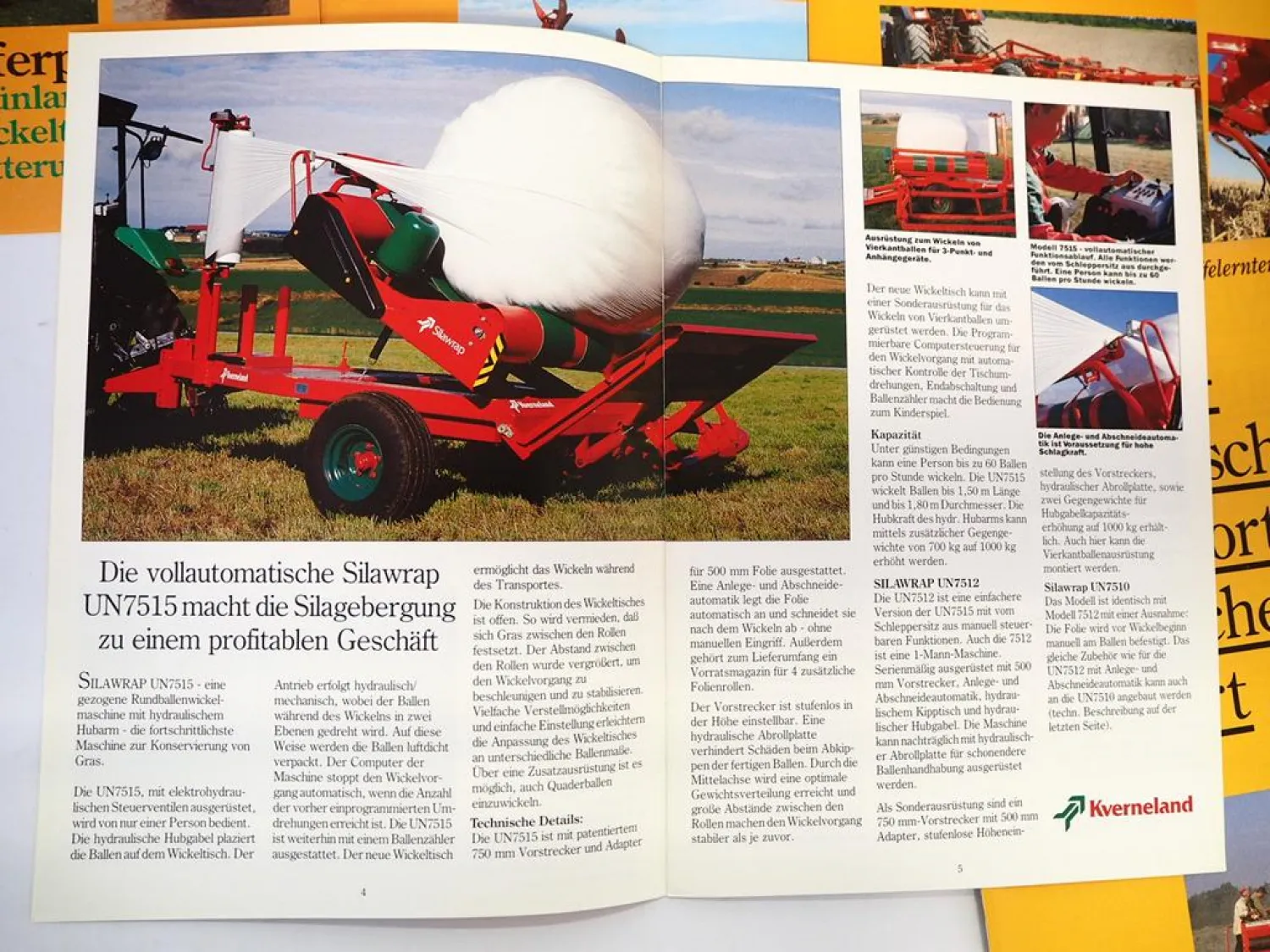 9x Original Prospekt Silowolff Kverneland Landtechnik 1990er Jahre