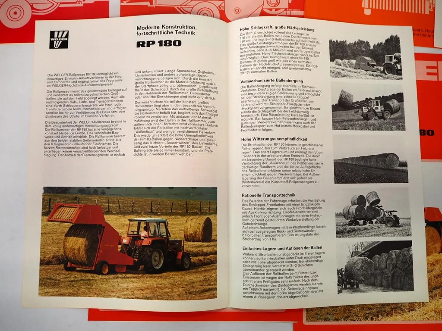 9x Original Prospekt Welger AP RP Pressen S P Ballenwerfer 1970/80er Jahre