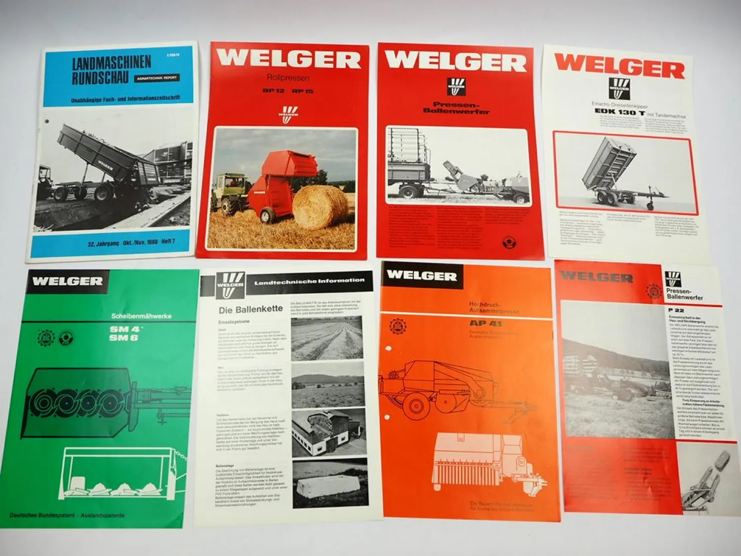 9x Original Prospekt Welger Landtechnik 1970/80er Jahre Presse Mähwerk