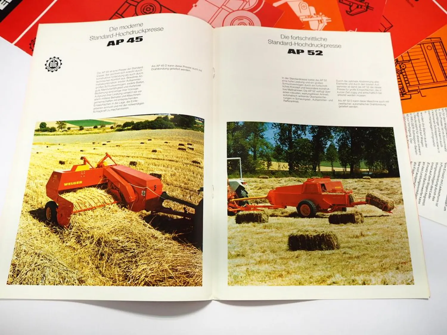 9x Original Prospekt Welger Pressen Ballenwerfer Landtechnik 1970/80er Jahre