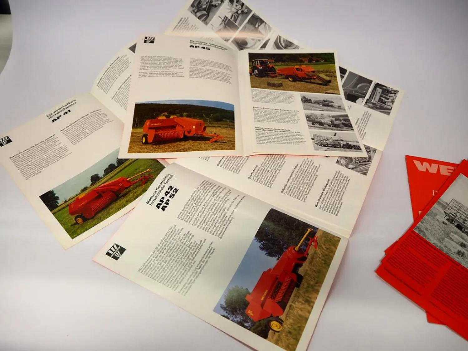 9x Original Prospekt Welger Pressen Ballenwerfer Landtechnik 1970/80er Jahre