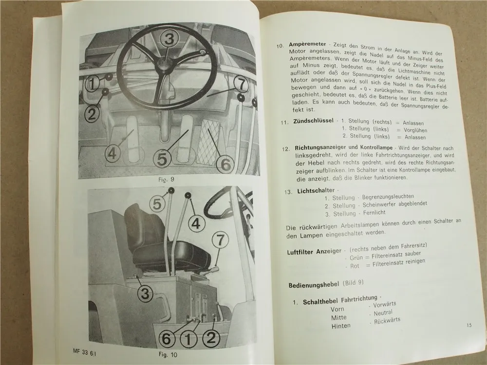 Massey Ferguson MF 33 Radlader Bedienungsanleitung Wartungplan und Garantieschei