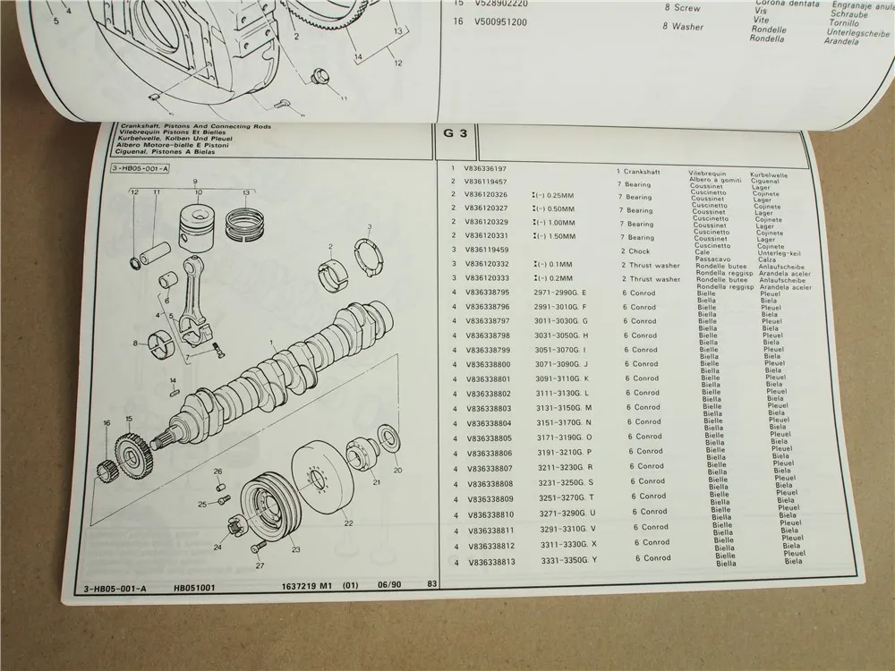 Massey Ferguson MF 31XP 34 38 Mähdrescher Ersatzteilliste Motor Valmet 611 612
