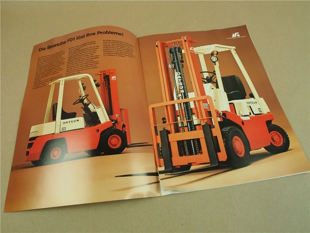 2 Prospekte Datsun Fendt Gabelstapler 1,0 1,35 1,75 3,0t Luft- / Elastik 1979
