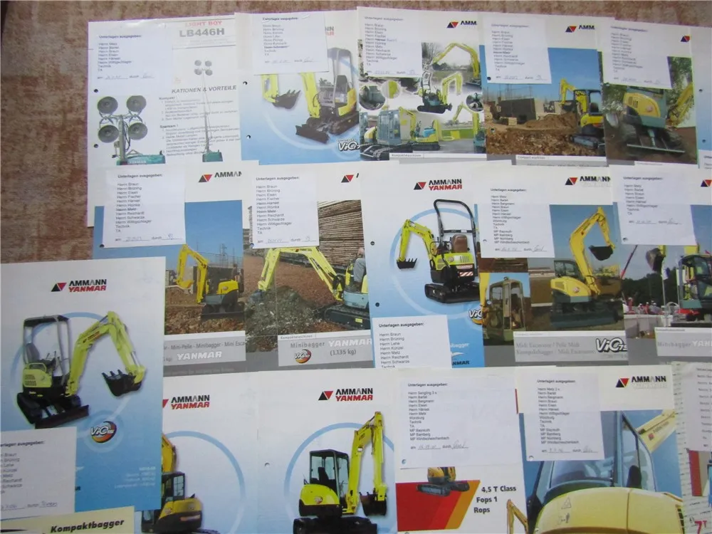 Konvolut Prospekte Ammann Yanmar ViO 10 15 25 30 35 40 45 50 70 75 Minibagger