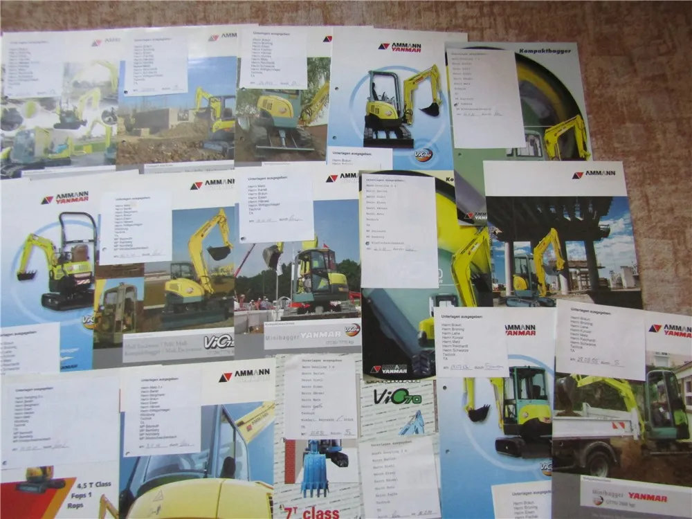 Konvolut Prospekte Ammann Yanmar ViO 10 15 25 30 35 40 45 50 70 75 Minibagger