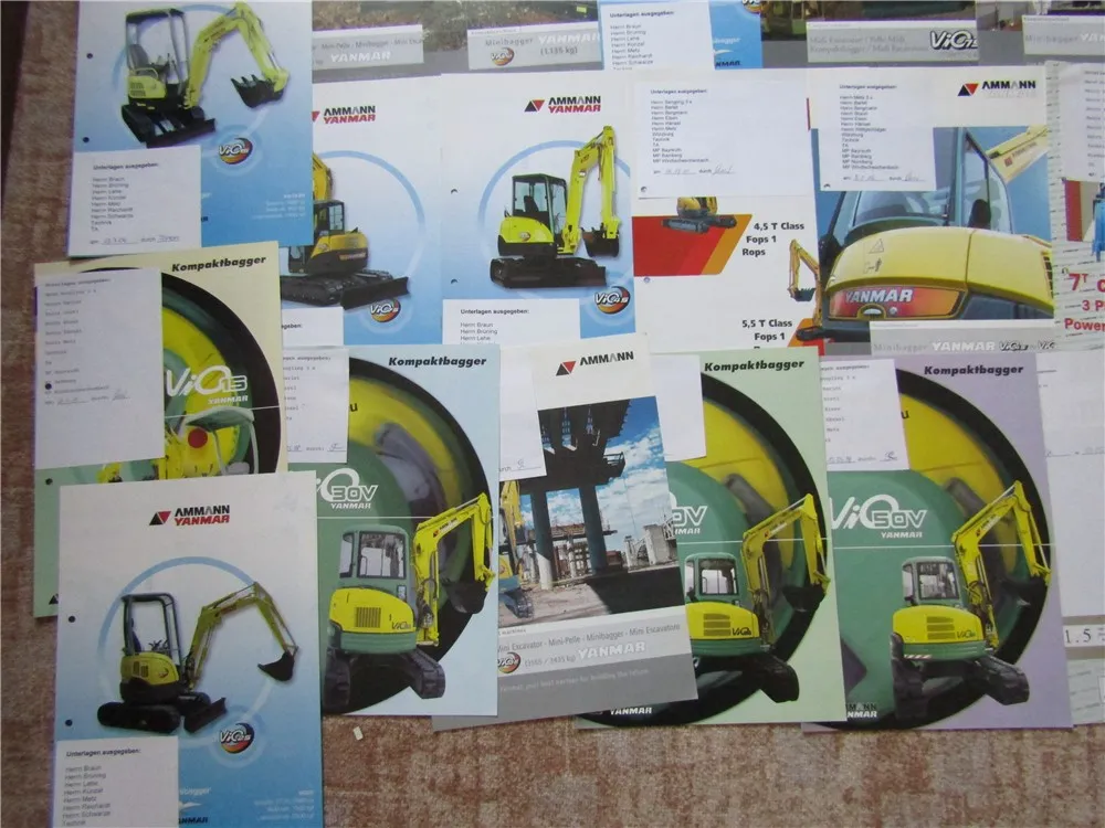 Konvolut Prospekte Ammann Yanmar ViO 10 15 25 30 35 40 45 50 70 75 Minibagger