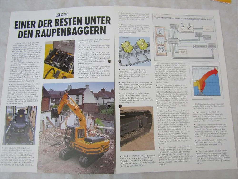 5x Prospekt JCB JS 240 200 150 130 70 LC Raupenbagger 1996