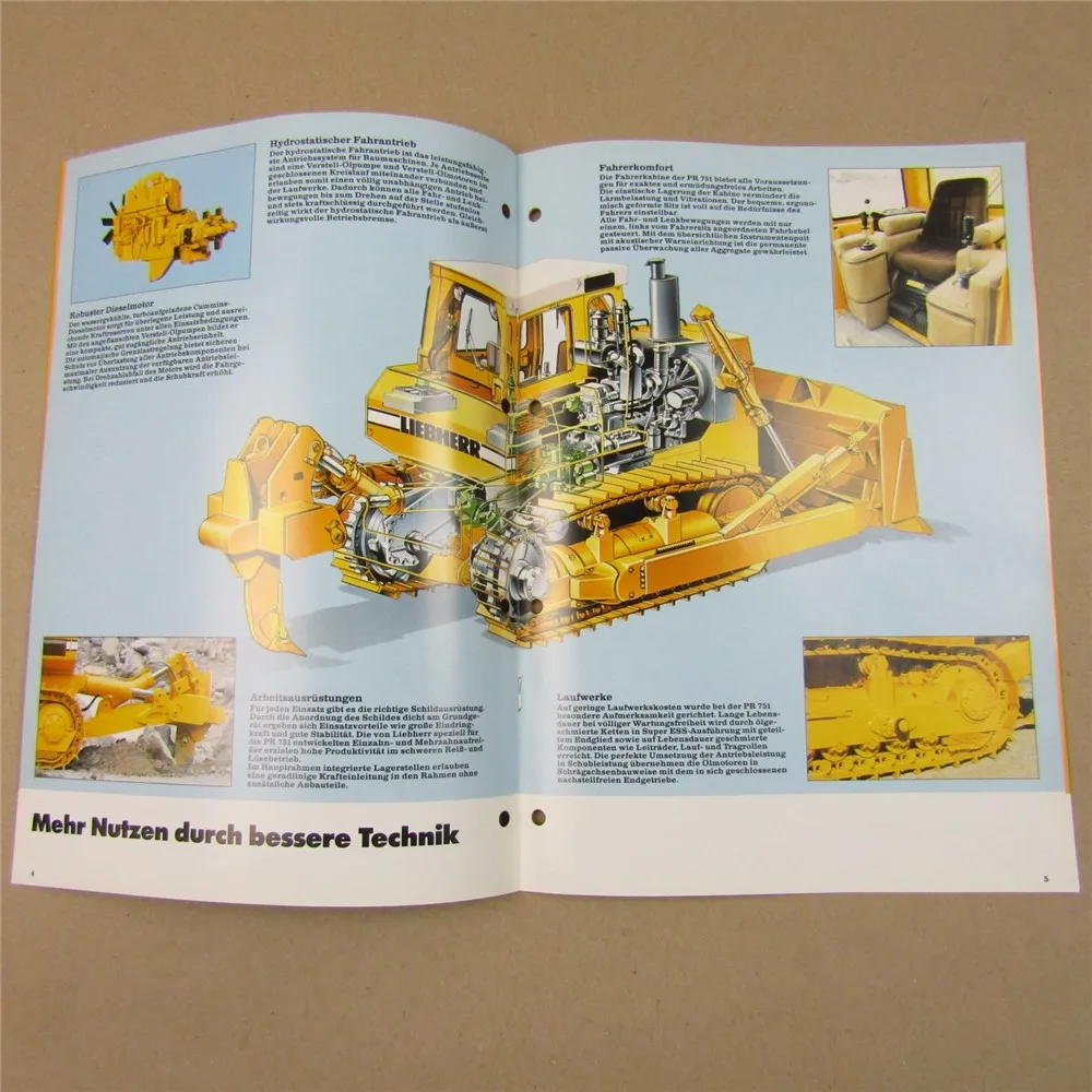 Prospekt Liebherr PR 751 Planierraupe 330 PS Technsiche Beschreibung 1993