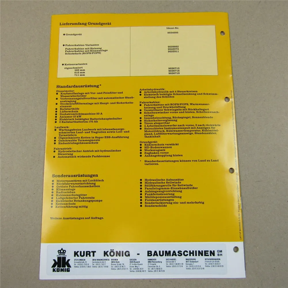 Prospekt Liebherr PR 751 Planierraupe 330 PS Technsiche Beschreibung 1993