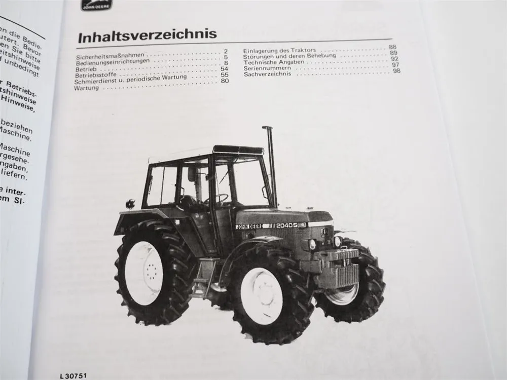 John Deere 2040S Traktor Betriebsanleitung