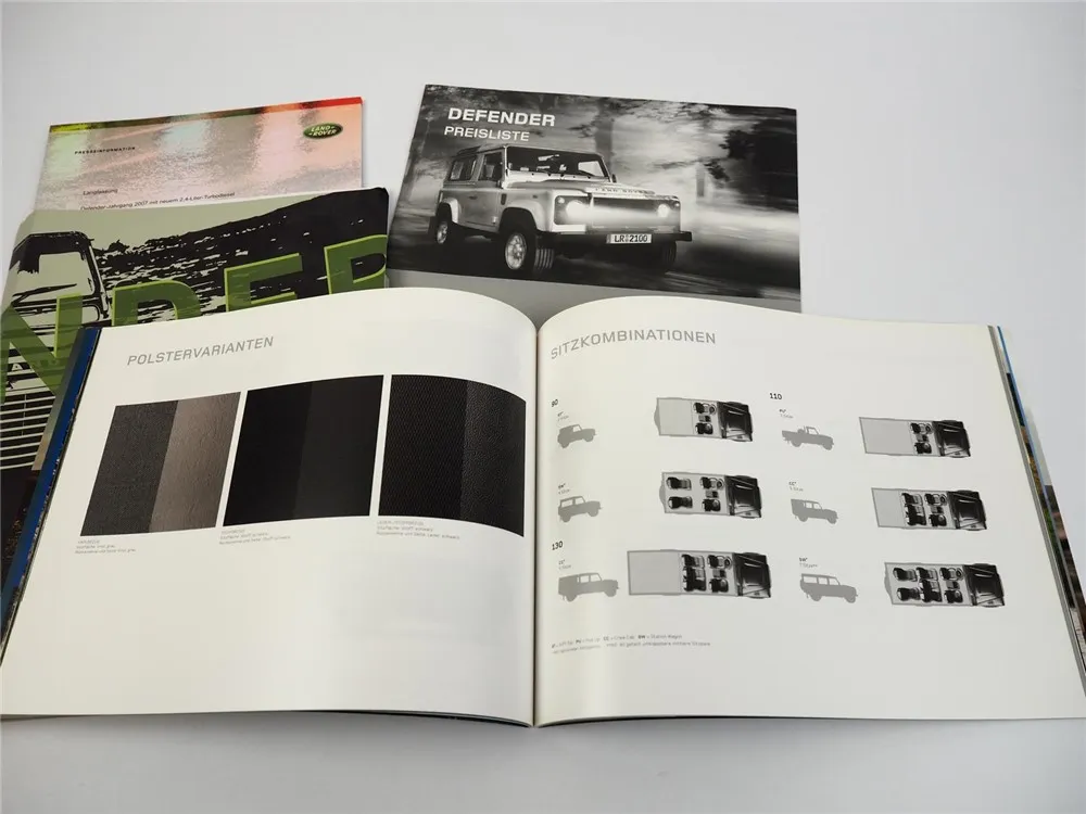 Land Rover Defender 90 110 130 TD4 ab 2007 Prospekt Pressemappe CD Preisliste