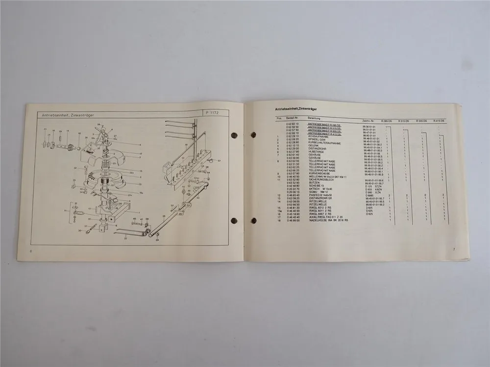 Stoll R 285 315 DS Schwader Betriebsanleitung Ersatzteilliste 1994