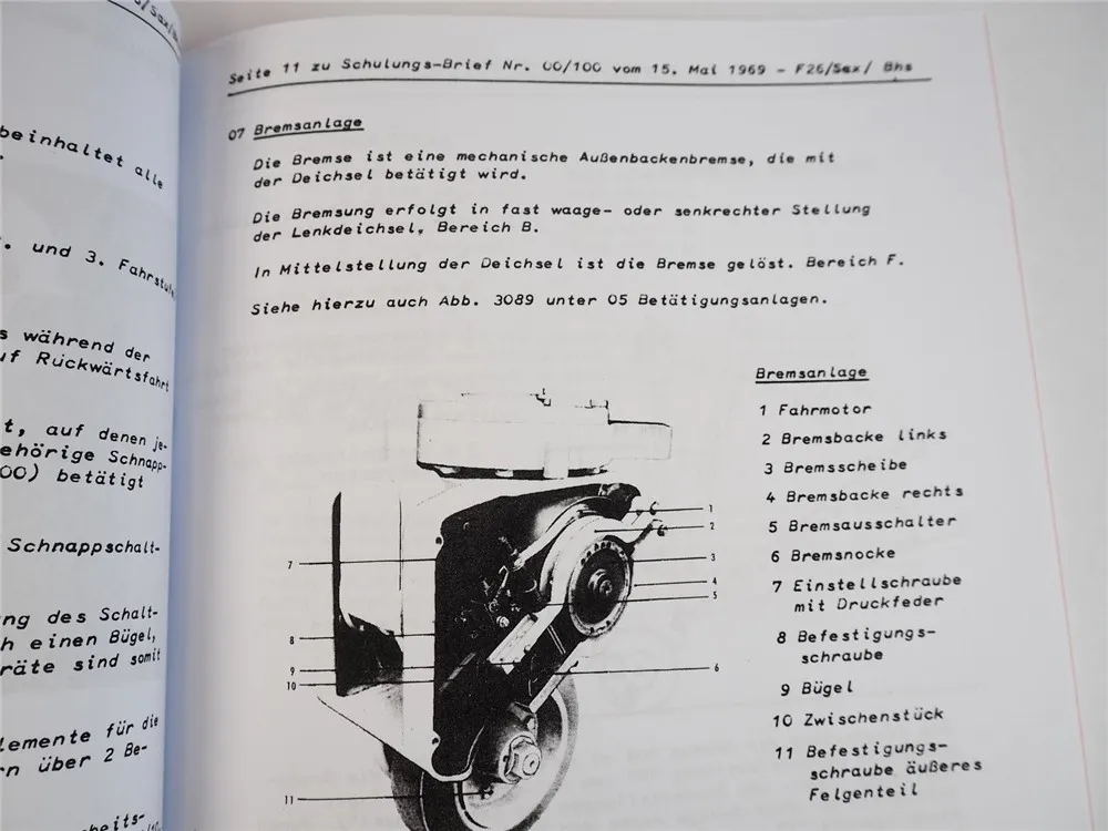 Still EGV 1201 V 0201 0202 Beschreibung Schaltpläne Reparaturhinweise 1969