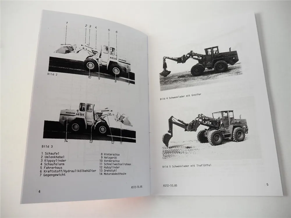 Ahlmann AS 12 Schwenklader Betriebsanleitung Bedienungsanleitung 1985