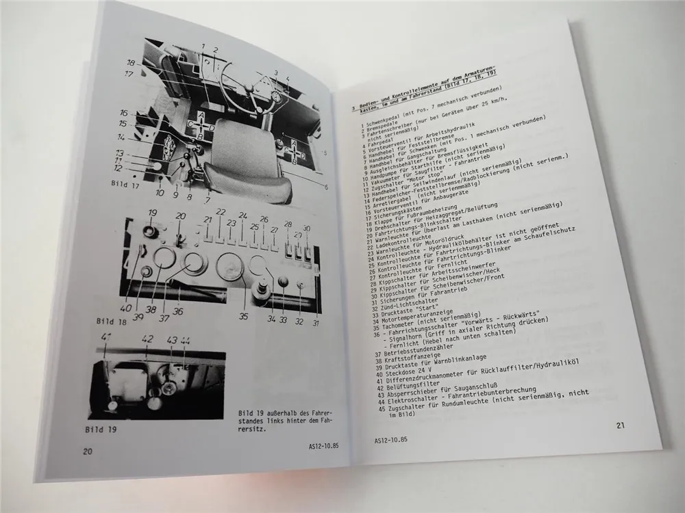 Ahlmann AS 12 Schwenklader Betriebsanleitung Bedienungsanleitung 1985