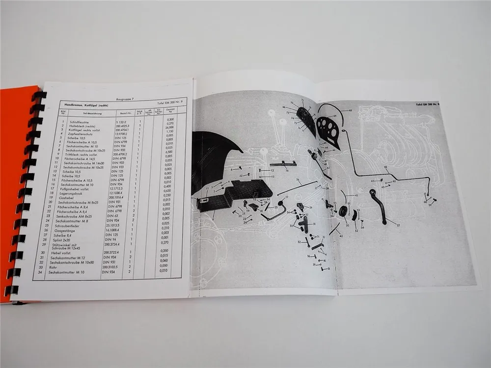 Eicher EM 200 Eicher Tiger Ersatzteilliste 1959 Ausgabe A