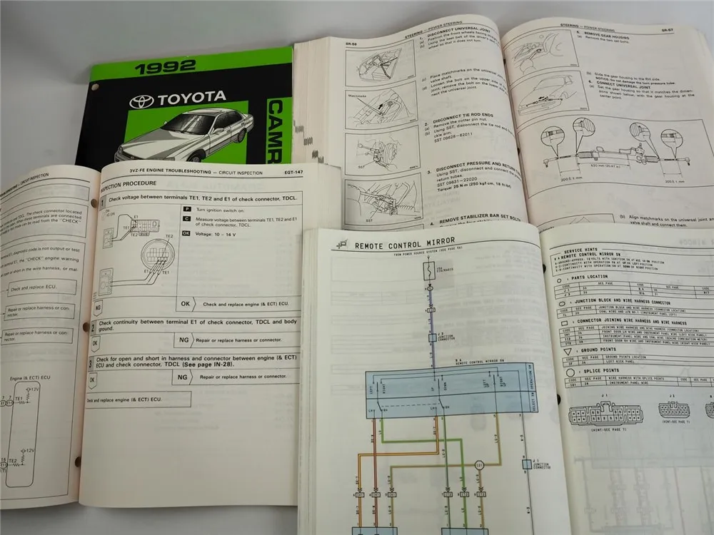 Toyota Camry III 1992 Repair Workshop Manual SXV10 VCV10 for USA Canada