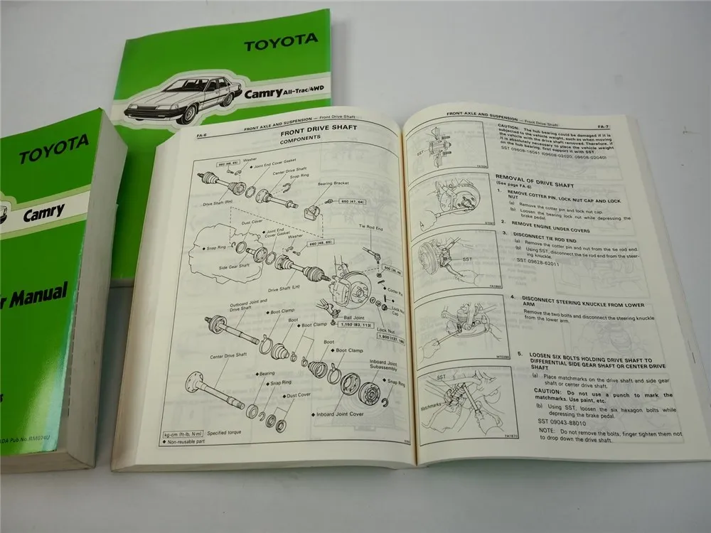 Toyota Camry II 1988 Repair Workshop Manual SV VZV 21 25 for USA Canada