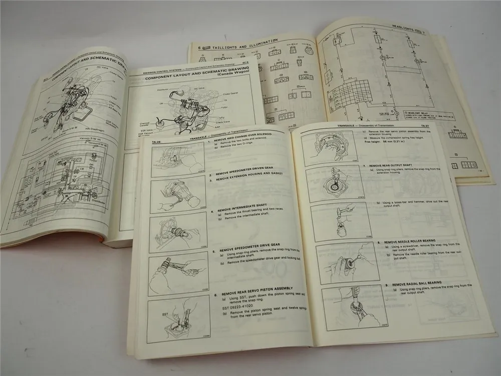 Toyota Tercel AL 21 25 1984 Repair Manual Wiring diagrams for USA Canada