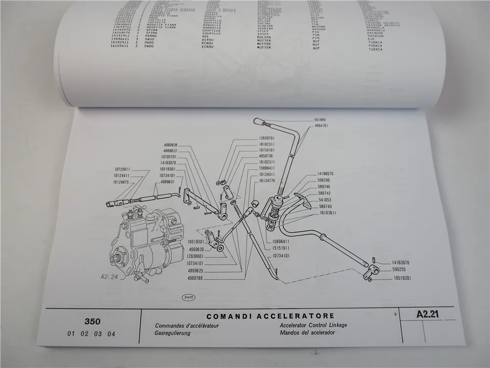Fiat 350 Schlepper Ersatzteilkatalog Catalogo parti di ricambio Spare parts List