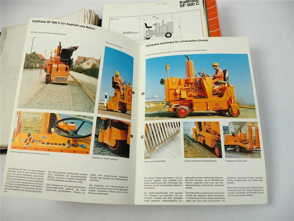 Wirtgen Prospekt Sammlung Strassenbau SF W 300 350 500 600 - 1000 1200 - 2000