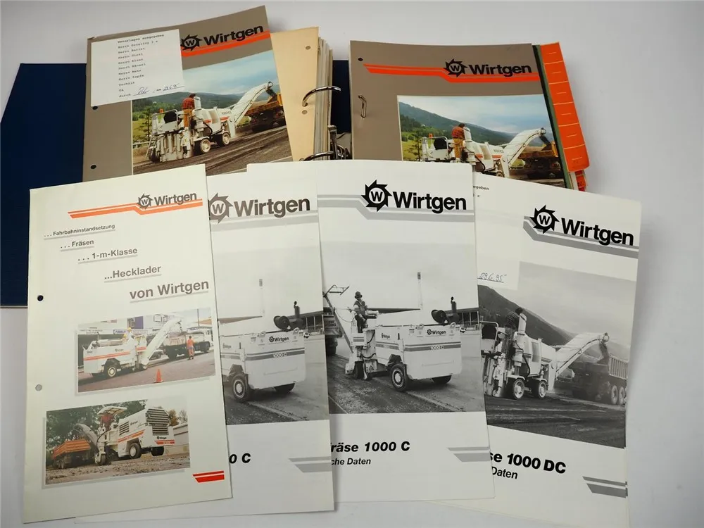 Wirtgen Prospekt Sammlung Strassenbau SF W 300 350 500 600 - 1000 1200 - 2000
