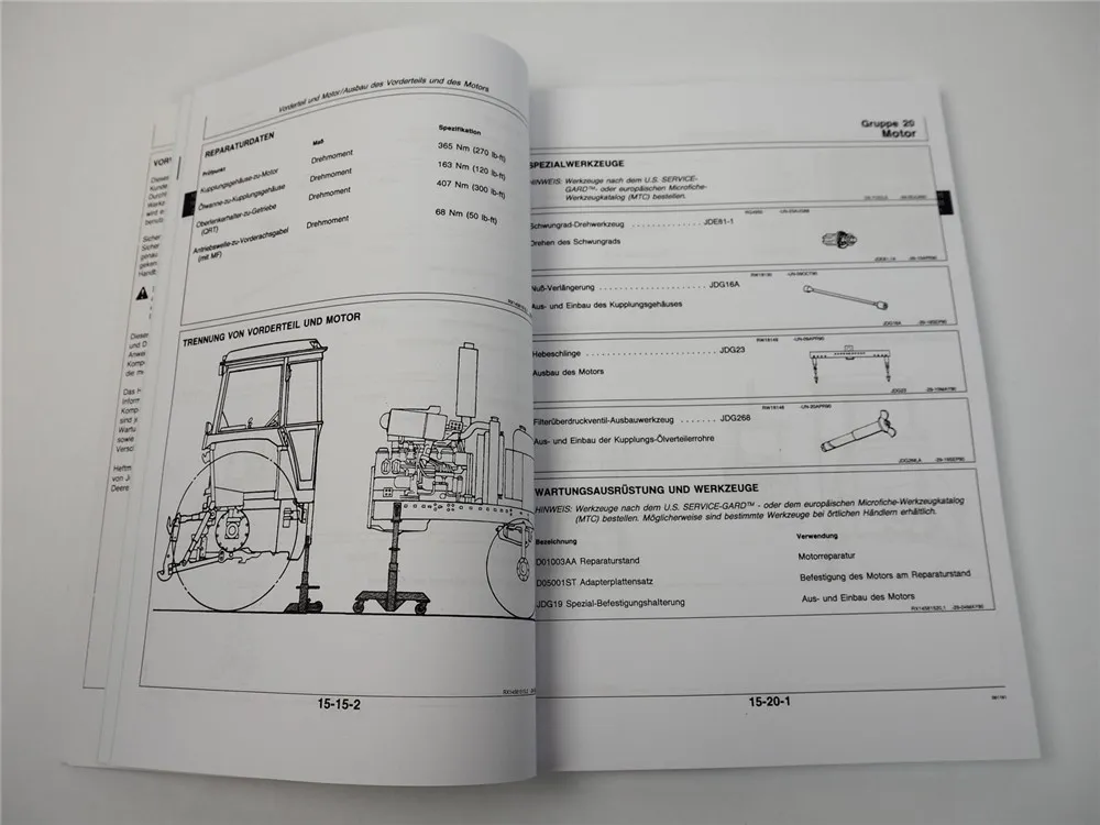 John Deere 4055 4255 4455 Reparaturdaten Technisches Handbuch 1991
