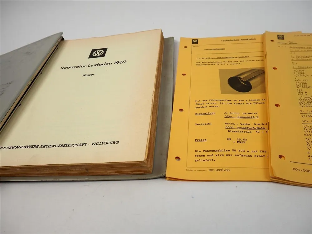 Reparaturleitfaden VW Typ 1 2 3 4 411 Boxer Motor luftgekühlt Kupplung 1969 1970